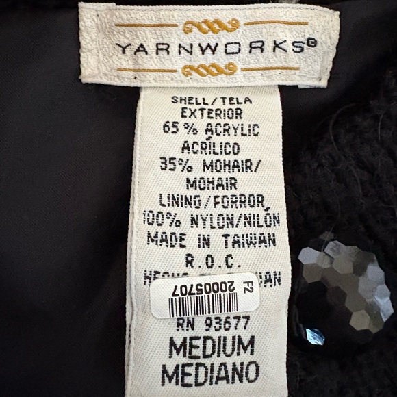 Vintage 80’s 90’s Mohair Blend Chevron Zig Zag Knit Sweater Coat Sz M Yarnworks - Picture 7 of 8